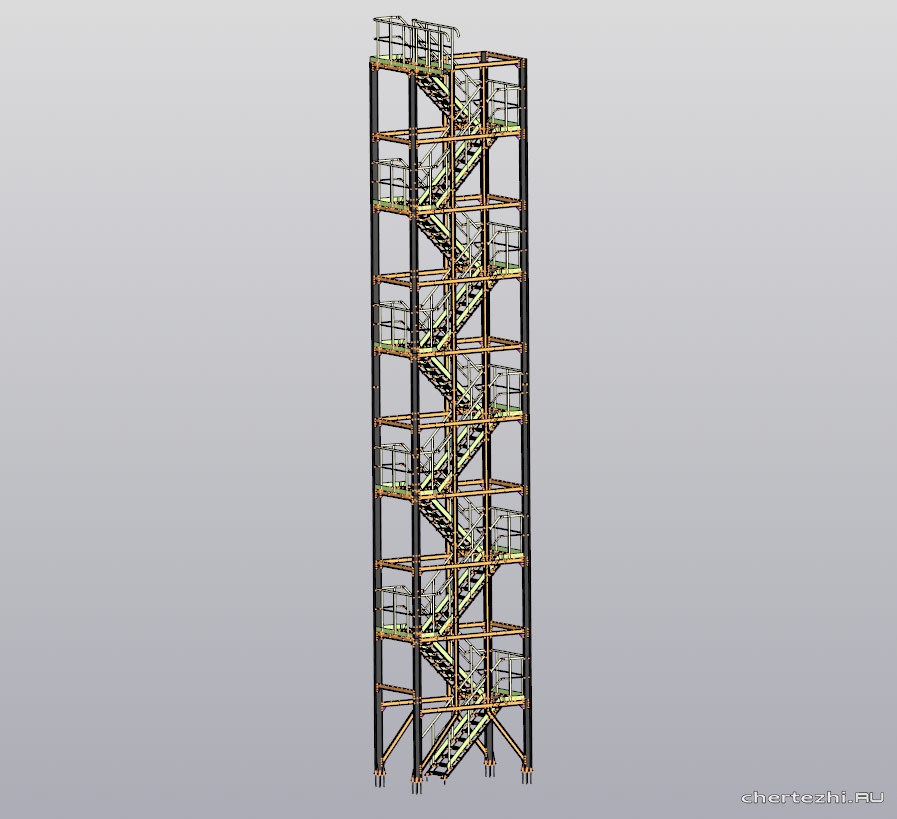 Лестница для подъёма на силос 1900х3570 h=18380