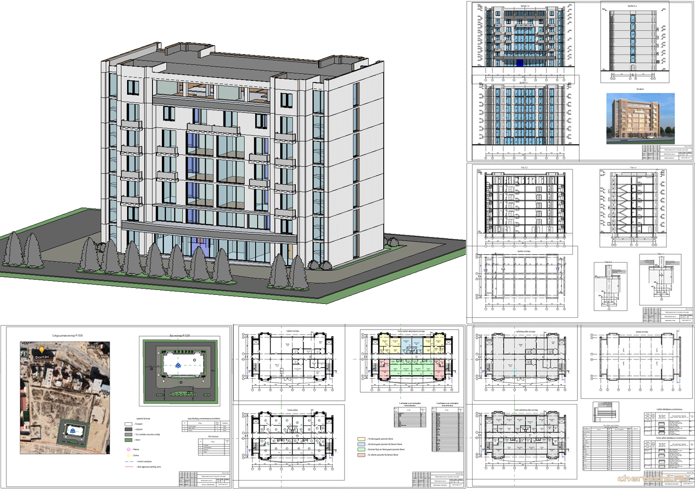Проектирование отеля 7 этажей в г. Астана