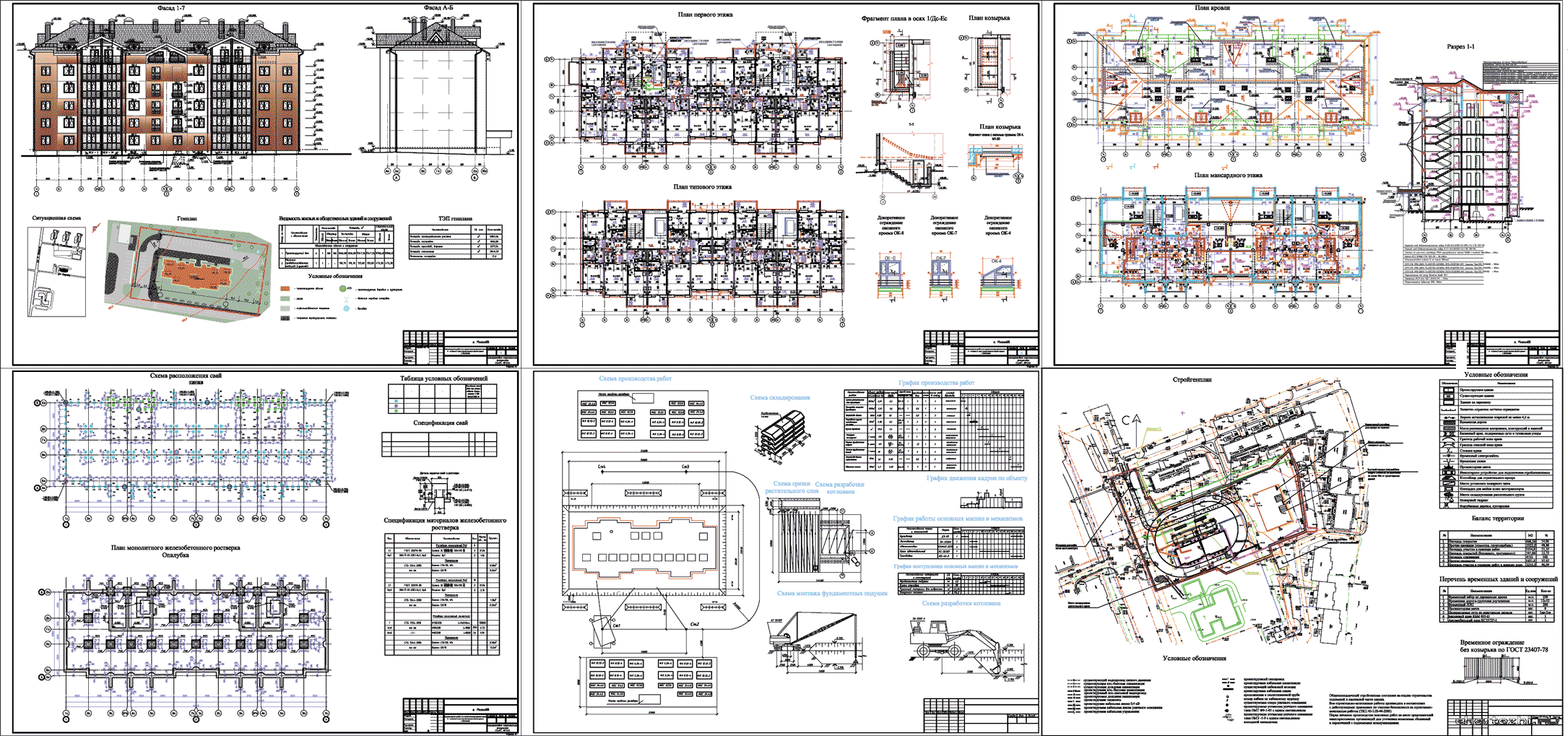 Дипломный проект - Производство работ по строительству нулевого цикла 6-ти этажного многоквартирного жилого дома 42,0 х 13,5 м в г. Могилев