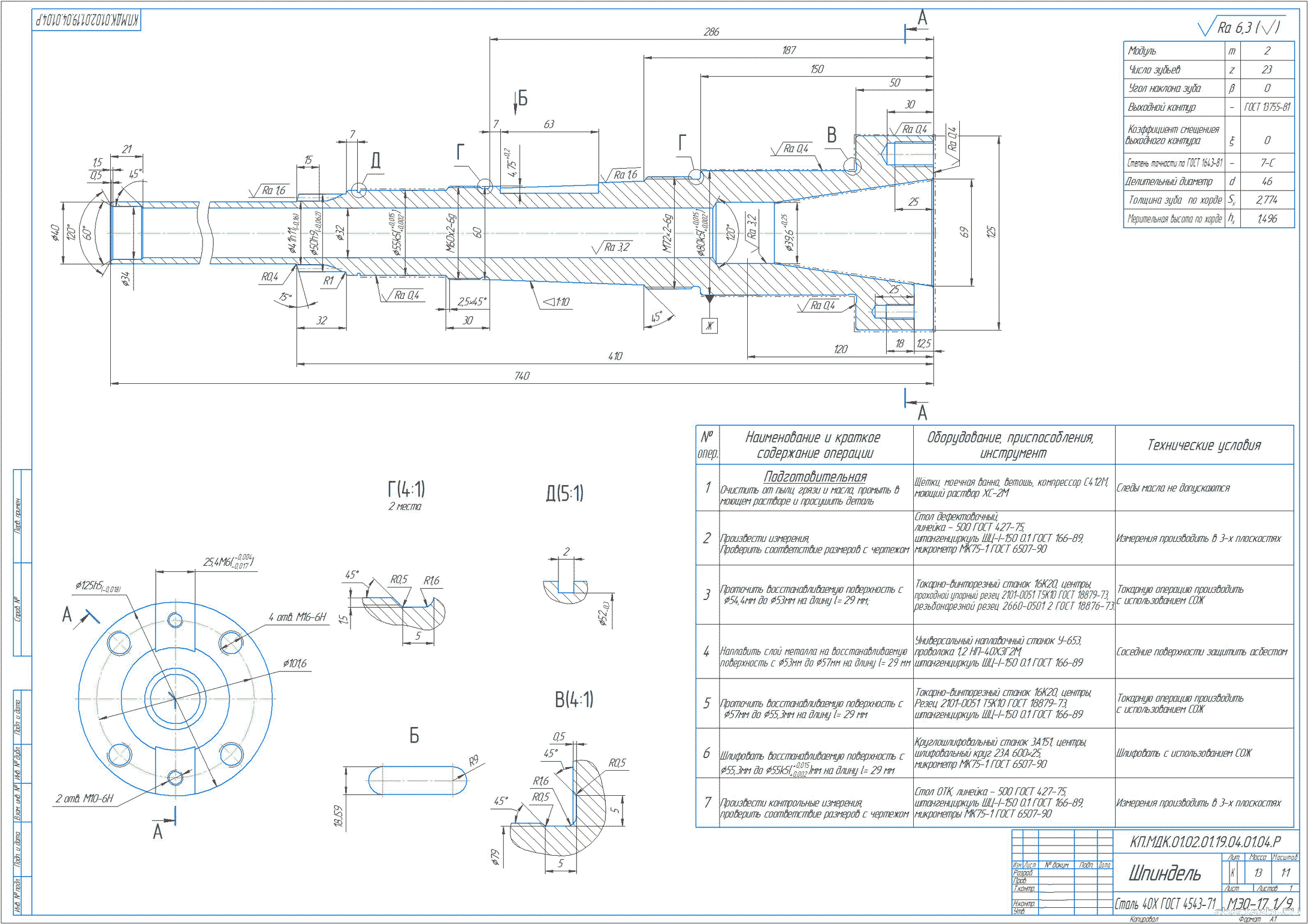 Курсовой проект - Разработка шпиндельного узла станка 6н81