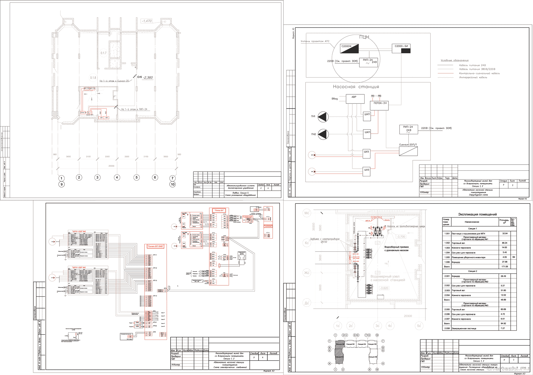 АУВПТ Проект насосной / Автоматика внутреннего противопожарного водопровода 7 - ми этажного дома