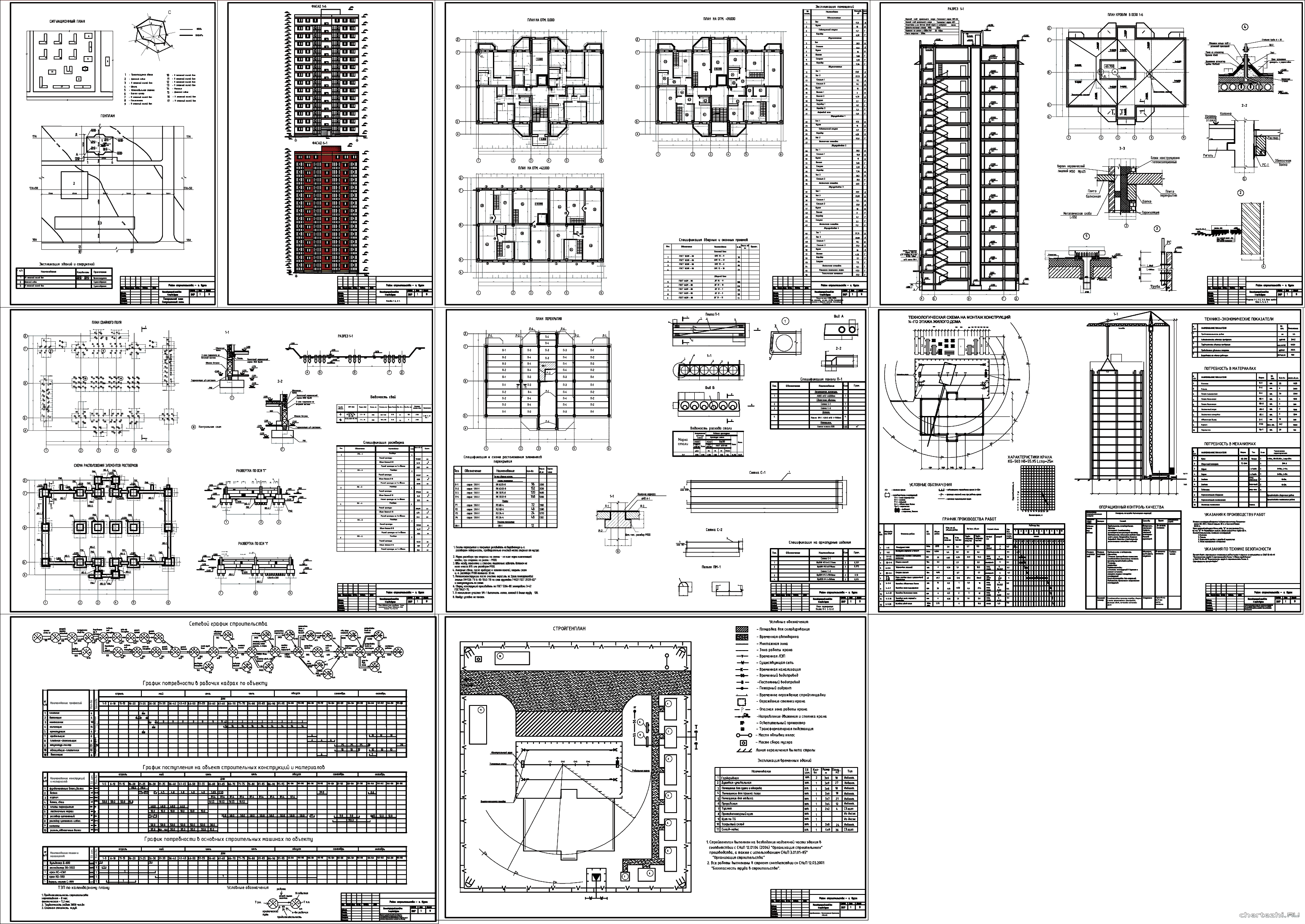 Дипломный проект (техникум) - 7-ми этажный жилой дом 25,32 х 13,70 м в г. Пенза