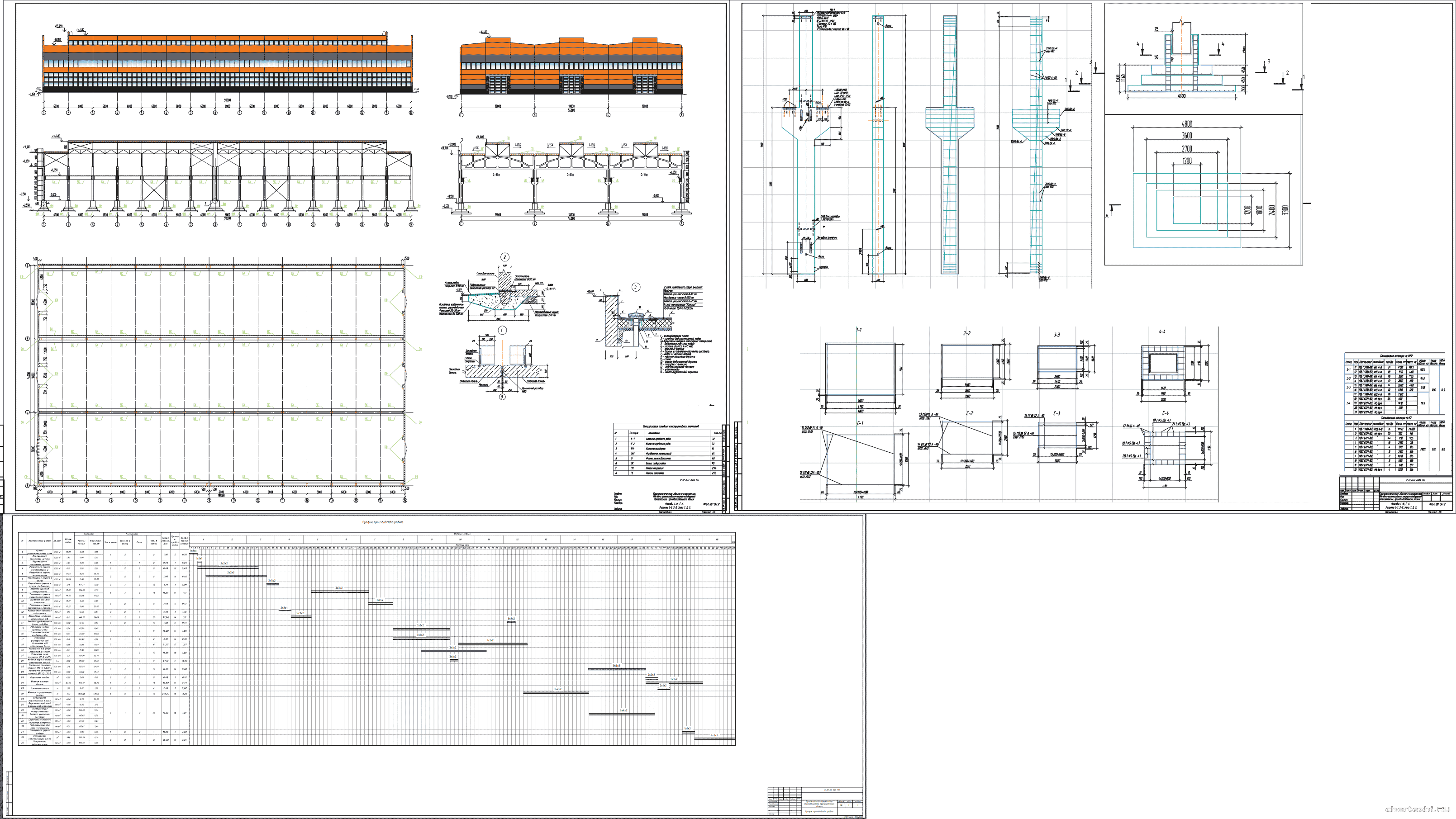 Комплексный курсовой проект - Проектирование одноэтажного промышленного здания с железобетонным каркасом 90 х 54 м в г. Тобольск