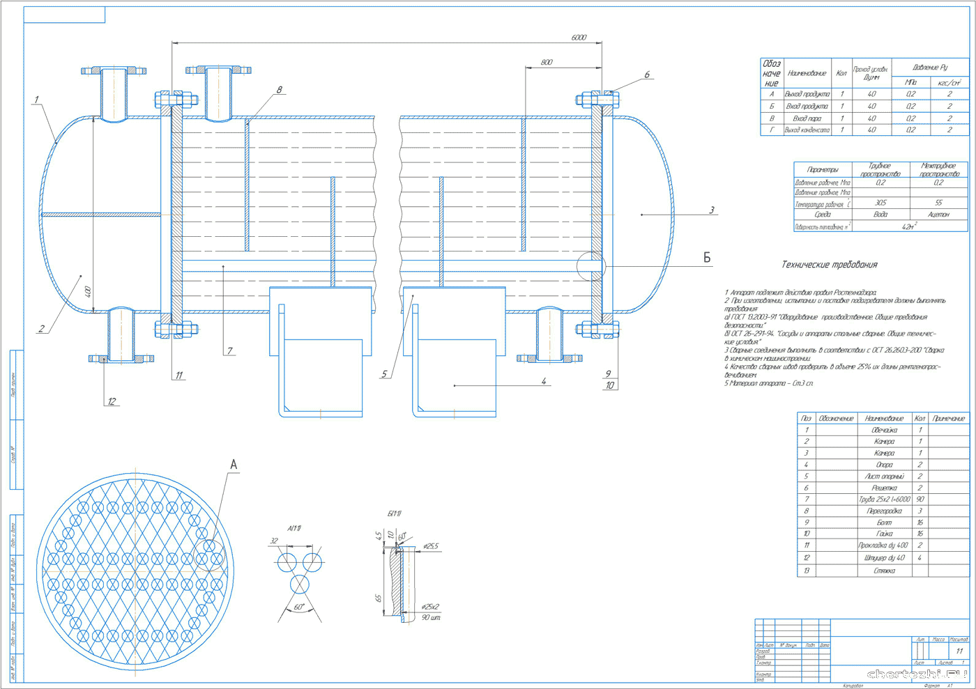 Курсовая работа по теме Проектування вертикального кожухотрубного теплообмінника