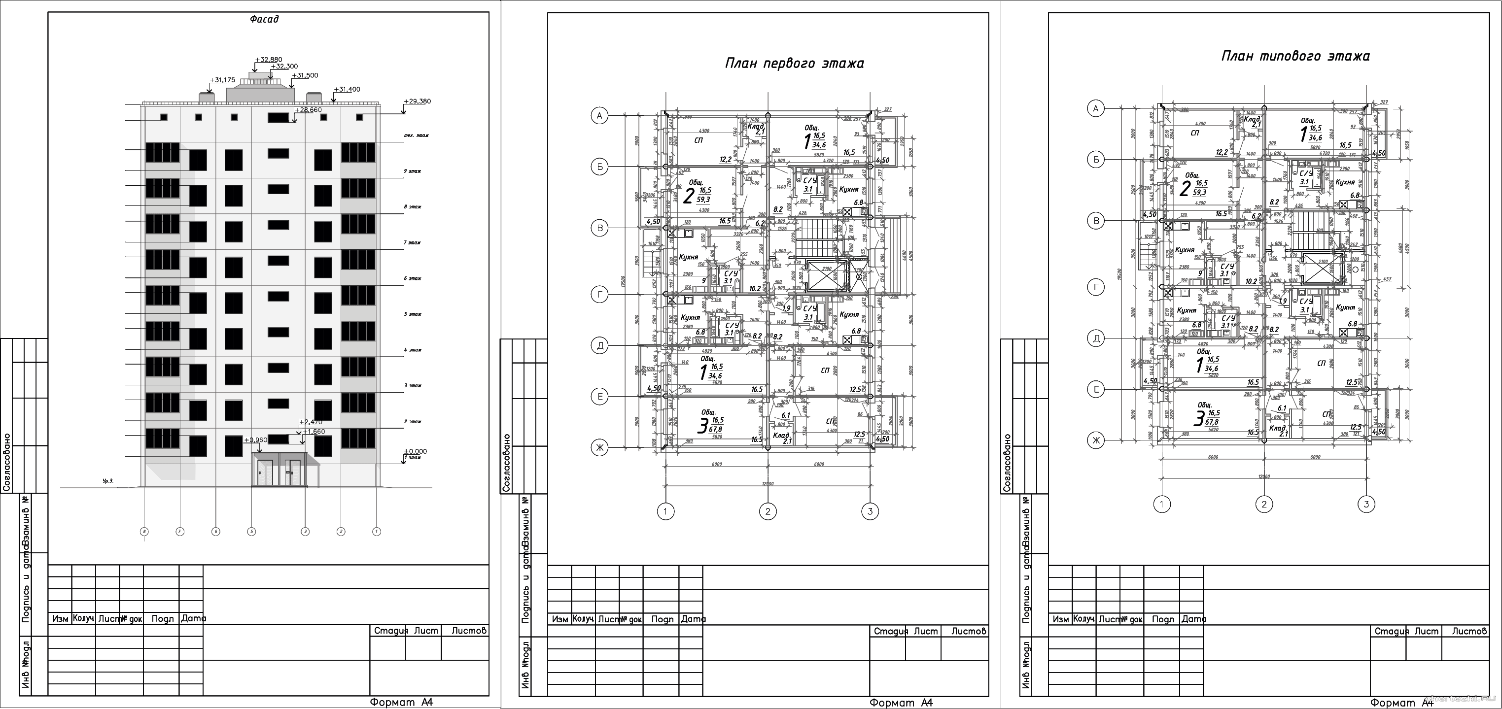 Курсовой проект - 9 - ти этажный крупнопанельный жилой дом секционного типа 12,0 х 19,5 м в г. Курган