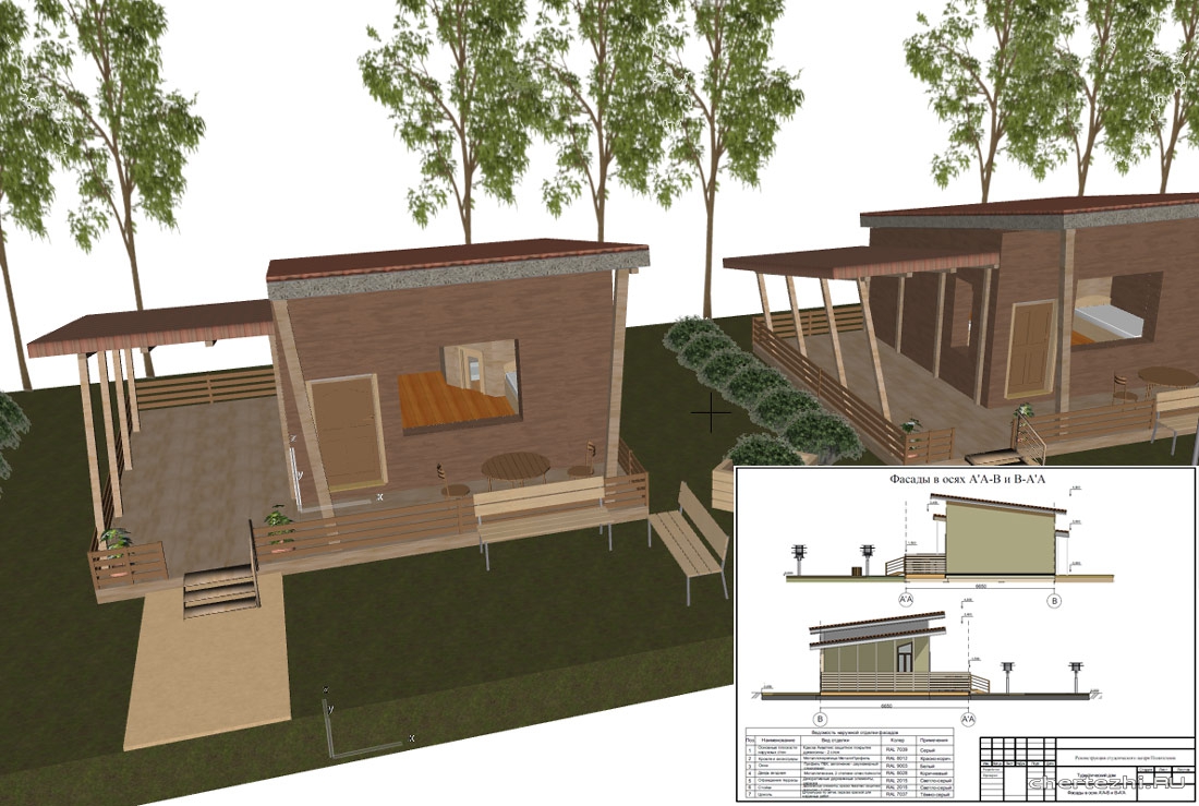 Курсовой проект - Каркасный летний домик, жилая площадь 25 м2
