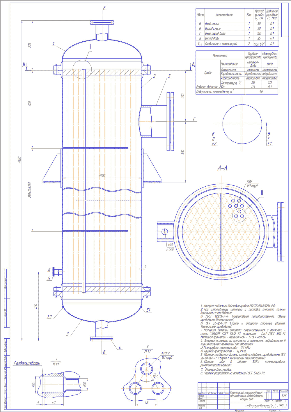 Курсовая работа по теме Проектування вертикального кожухотрубного теплообмінника