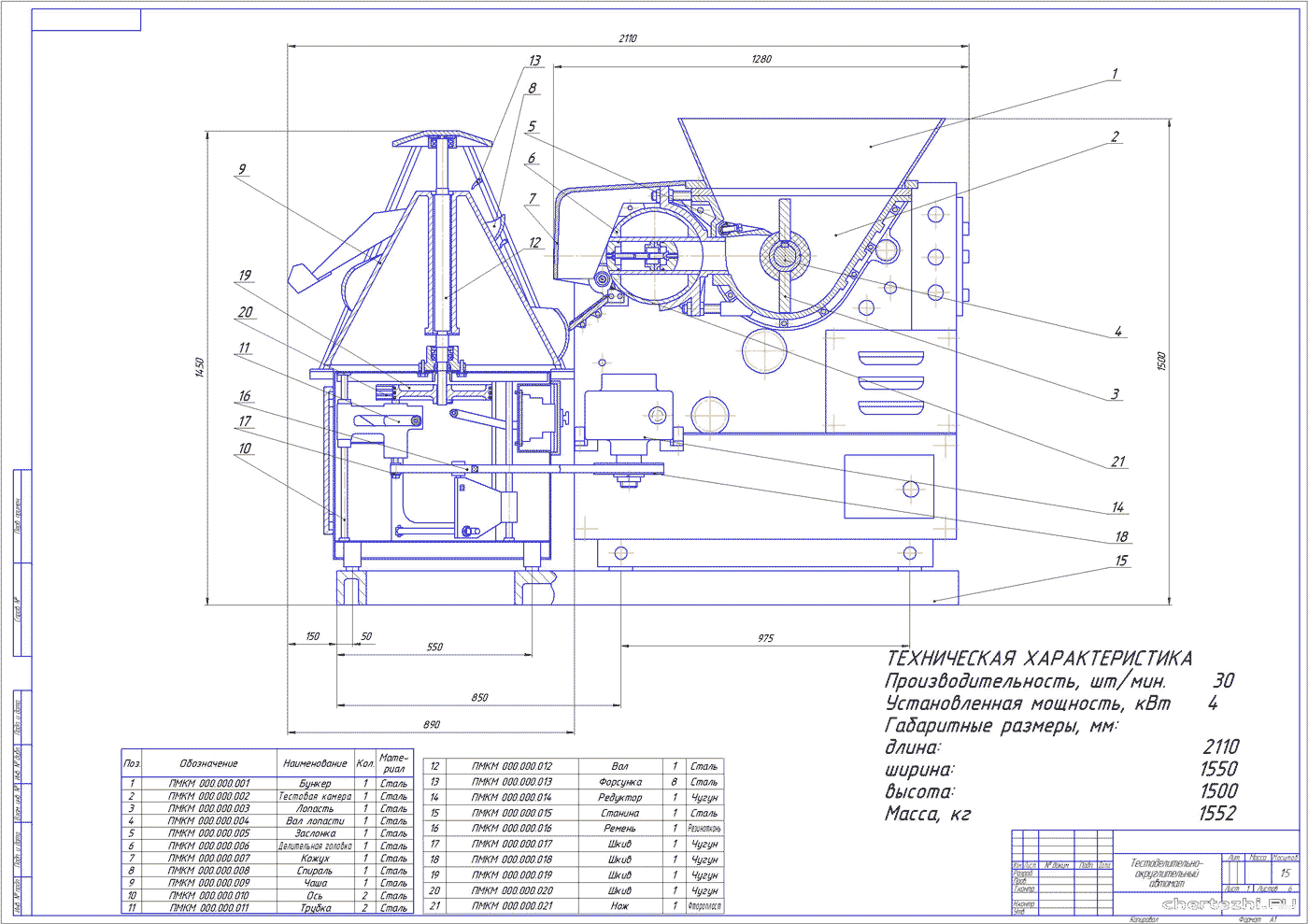 Курсовой проект - Расчет и проектирование тестоделительно-округлительного автомата