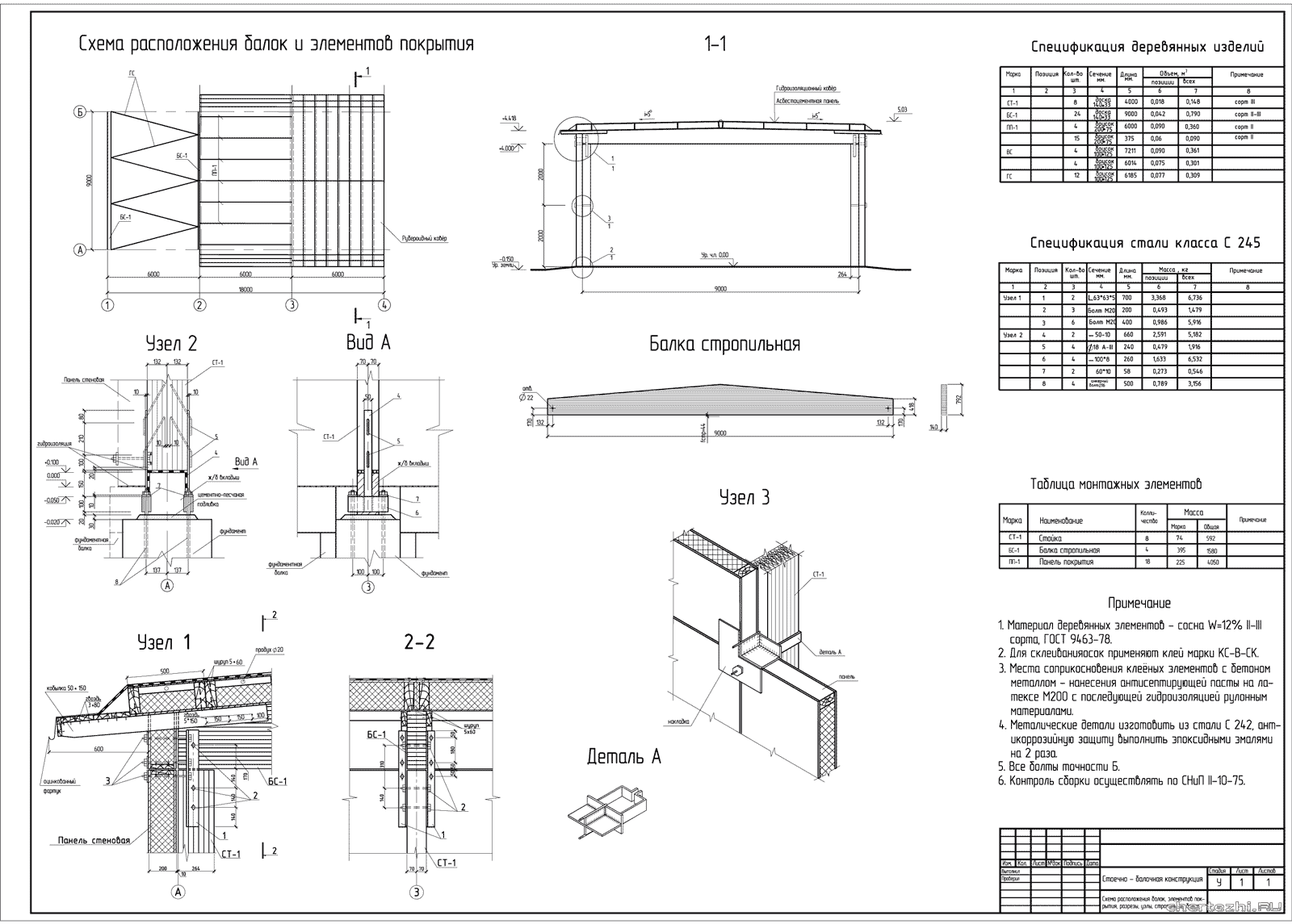 Курсовой проект - Расчёт и проектирование стоечно-балочной конструкции в г. Рязани