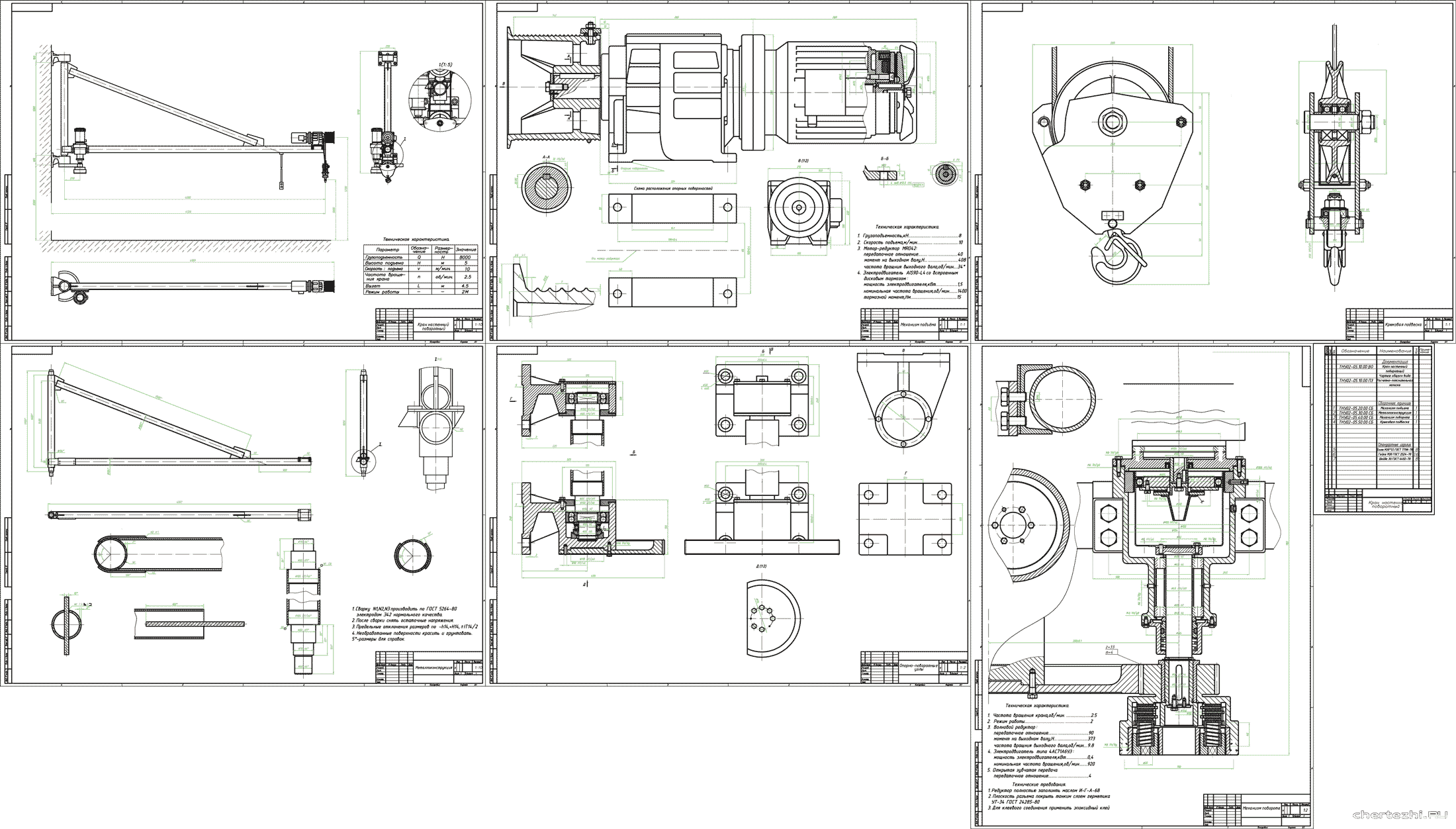 Курсовой проект - Разработка конструкции подвесного поворотного крана 8 кН