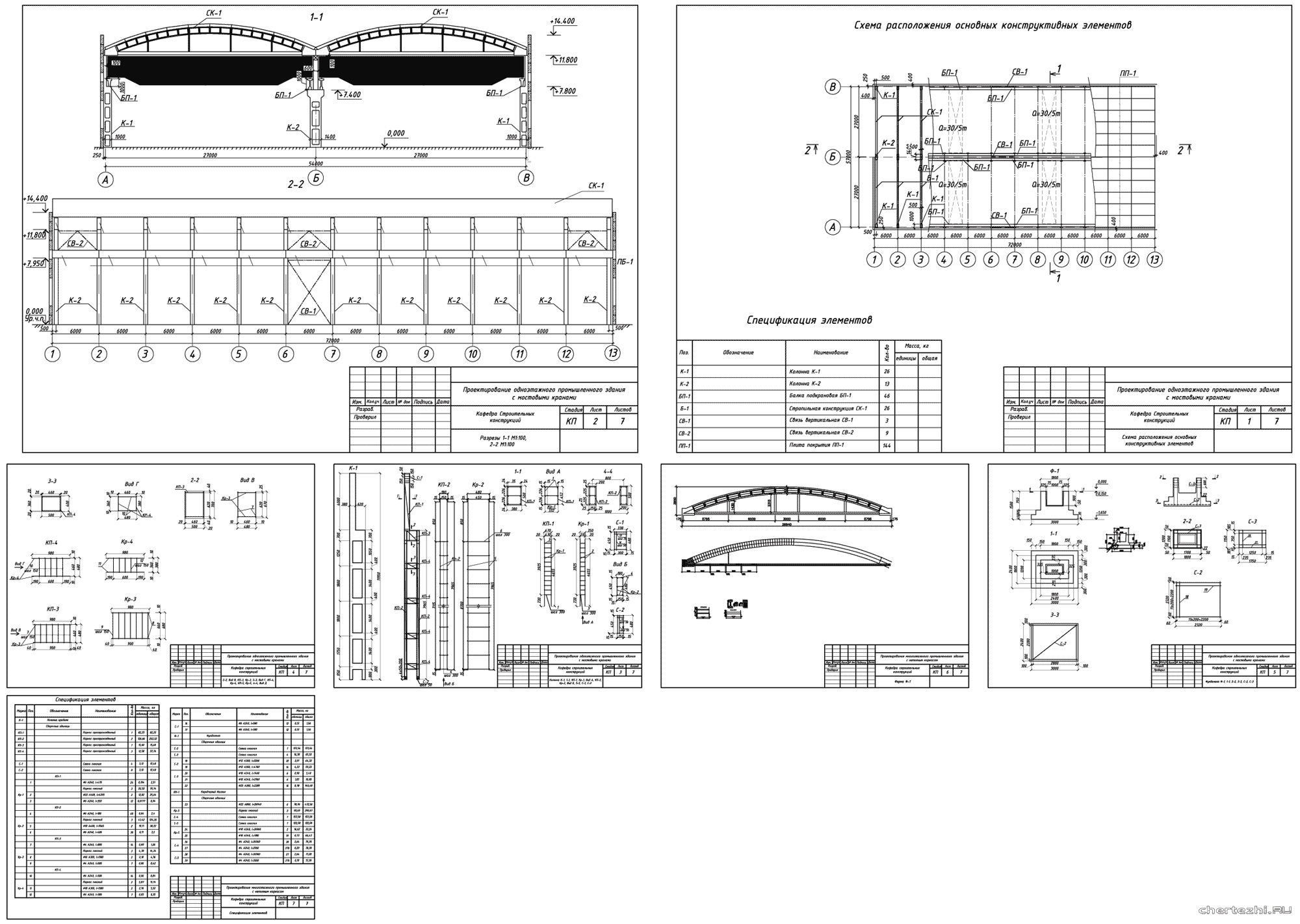 Курсовой проект - ЖБК Расчет и проектирование одноэтажного промышленного здания с мостовыми кранами