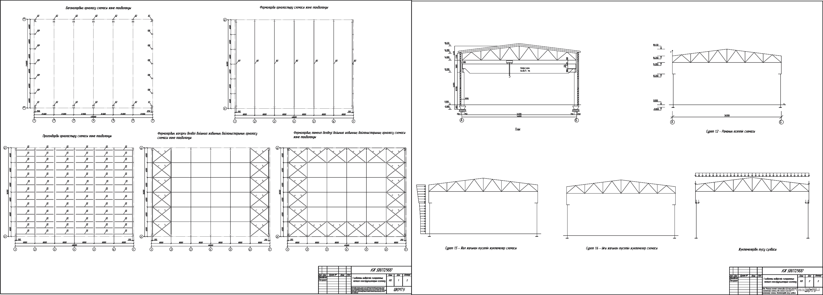 Курстық жұмыс-Бір қабатты өндірістік ғимараттың металл конструкцияларын жобалау