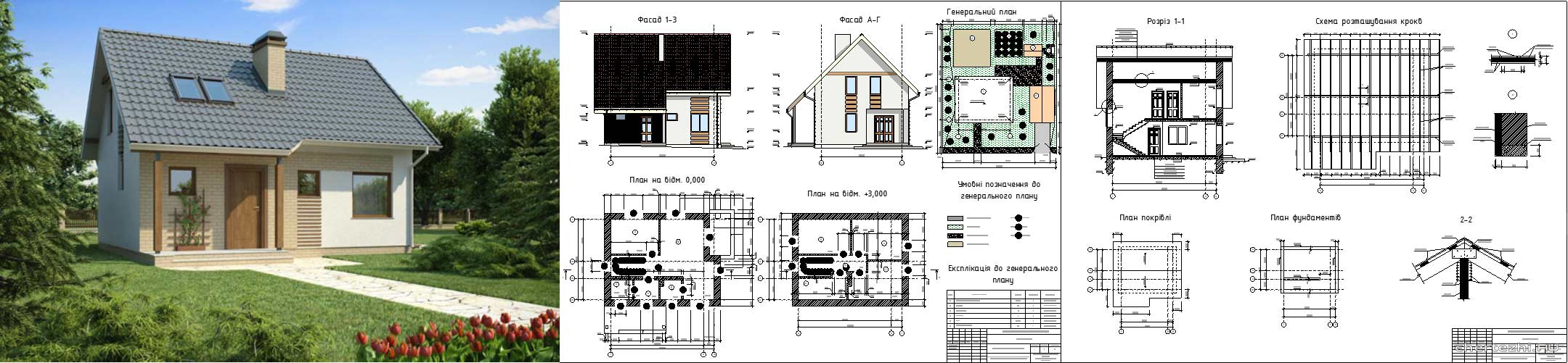 Курсовий проект - Двоповерховий iндивідульний житловий будинок 8,35 х 6,50 м в м. Чернівці