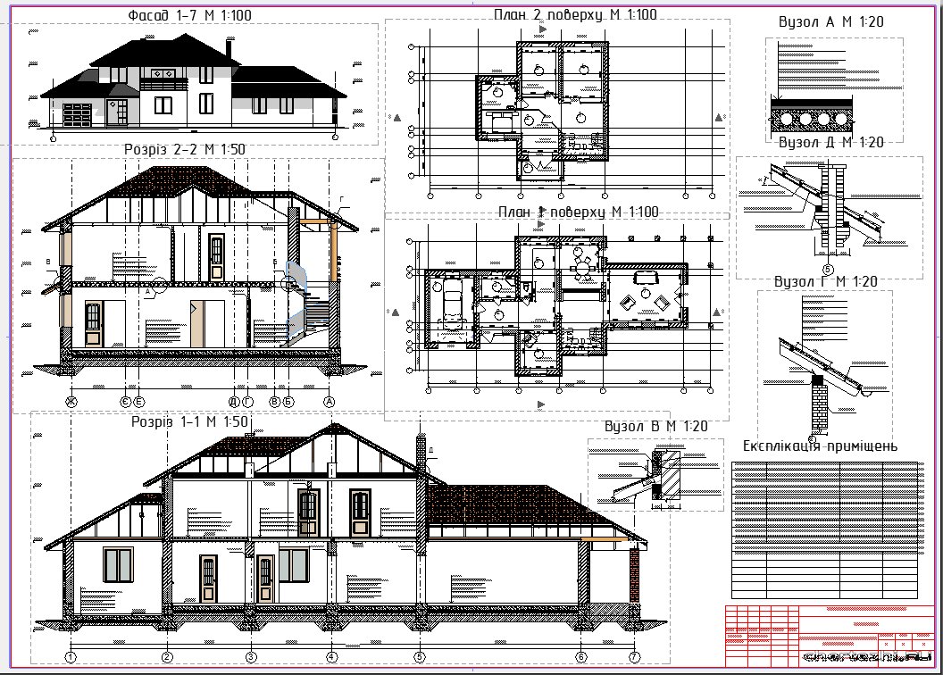 Курсовий проект - Проектування 2-х поверхового житлового будинку з гаражем м.Кіровоград