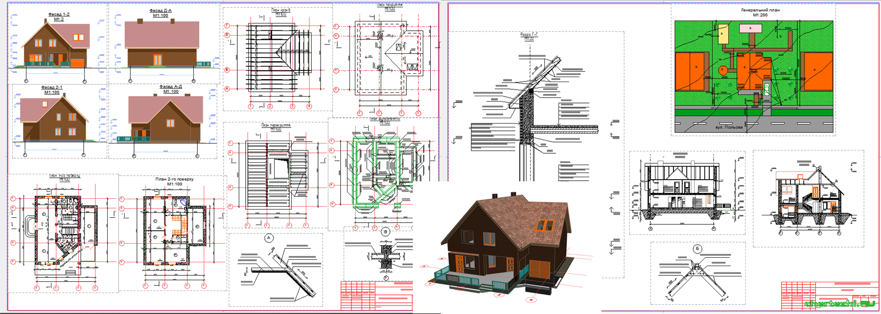Курсовий проект - Проектування одноповерхового будинку з мансардним поверхом в м. Одеса