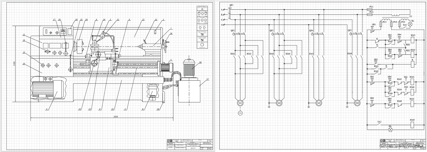 Курсовий проект (технікум) - Спроектувати електроустаткування токарно-гвинторізного верстату