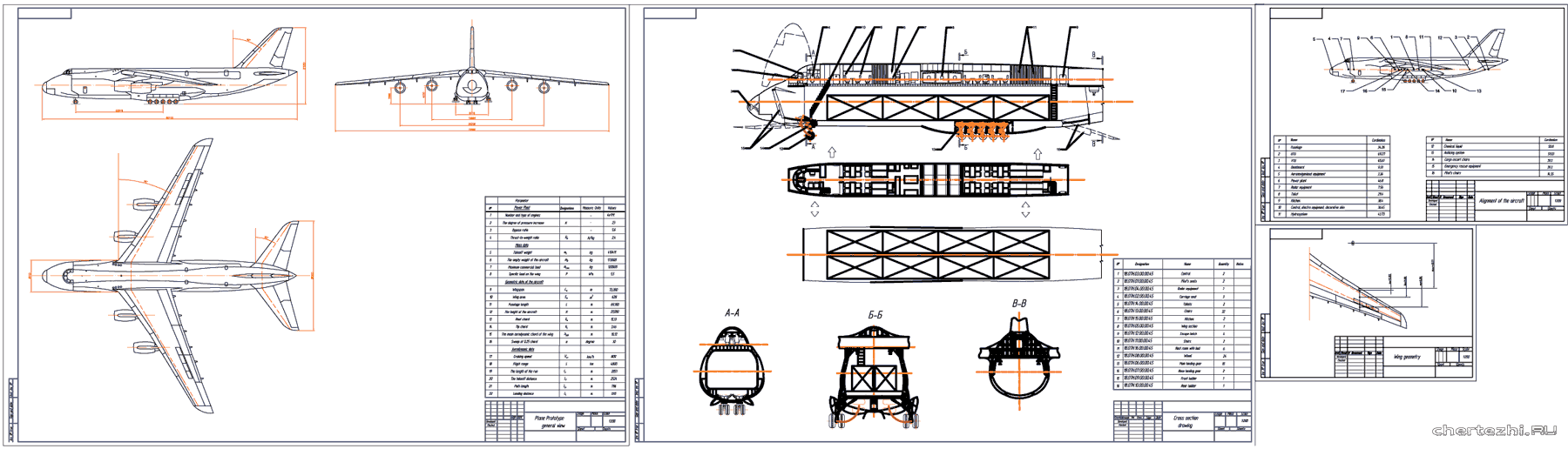 Курсовой проект - Проектирование самолета на базе АН-124 Руслан (англоязычный проект)