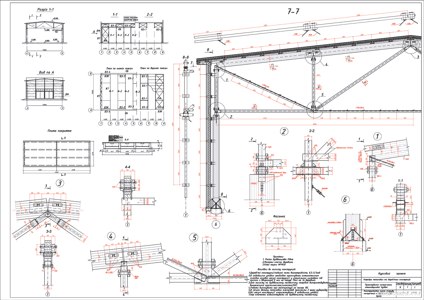 Курсовий проект - Проектування поперечника одноповерхової будівлі